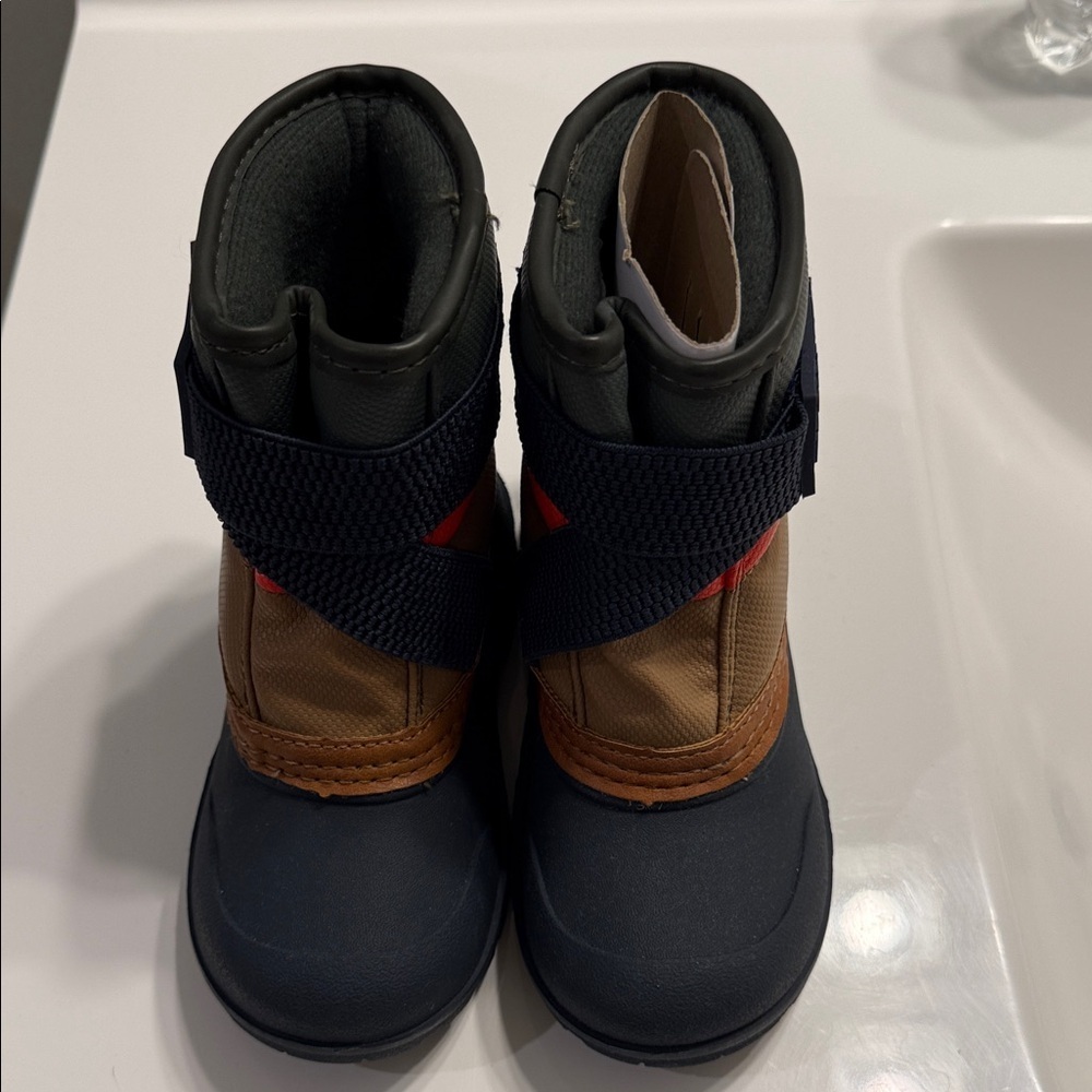 Carter's Kids Colorblock Strap Snow Boots - Olive, Red, Tan - Picture 3 of 8